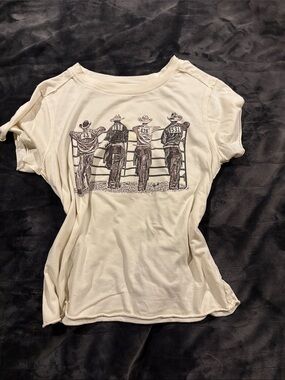 Buckle Cream Short-Sleeve Tee with Western Rider Graphic